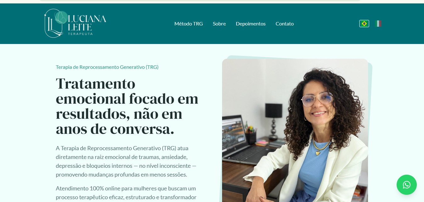 Website desenvolvido para Terapeuta Luciana Leite