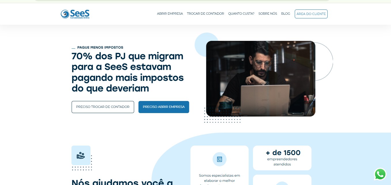 Website desenvolvido para SeeS Contabilidade Online